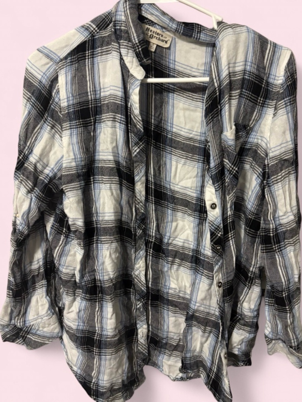 Hester Orchard Black & White Plaid Button-Down Shirt
